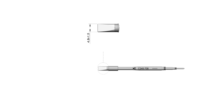 C245708 - Chisel tip (similar to the 245908 but longer and more conical)
